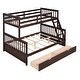 preview thumbnail 66 of 71, Elegant Twin-Over-Full Wooden Bunk Kids Bed with Ladders,Drawers
