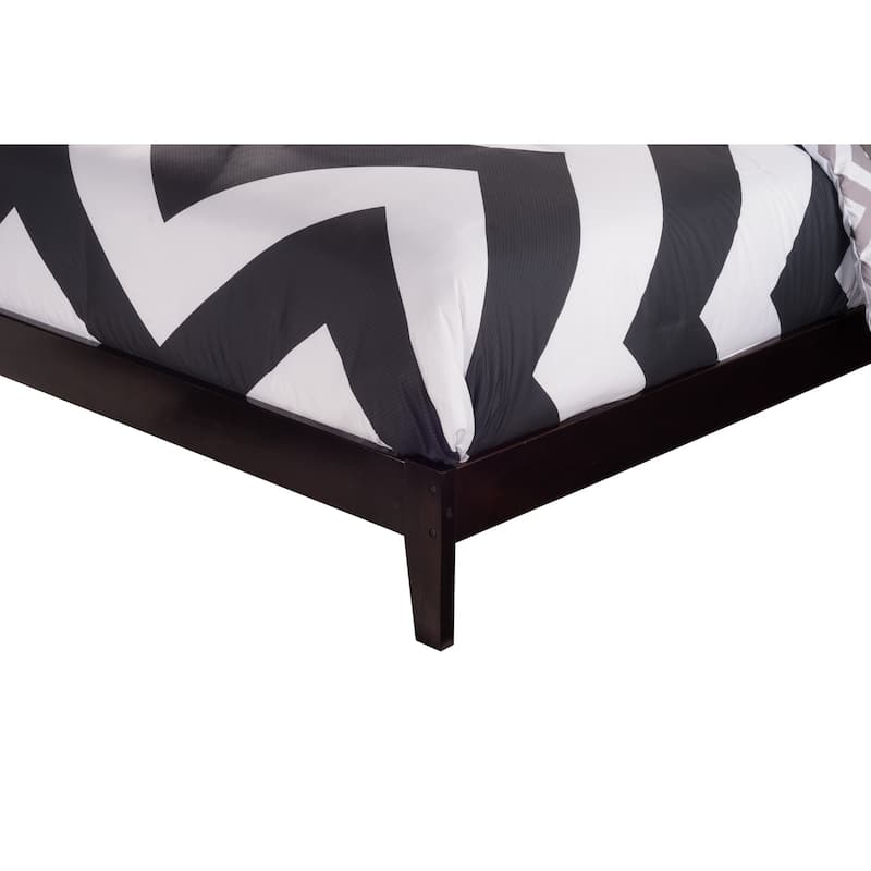 Platform Bed - Solid Hardwood Design - Open Footboard - Sturdy Wood Frame - Spacious Bedroom Furniture