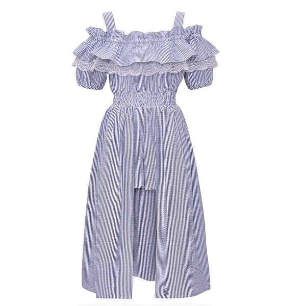 off shoulder maxi skirted romper