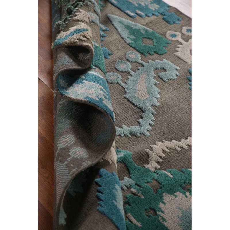 Brown Moroccan Indian Area Rug Hand-Knotted Wool Carpet - 5'1"x 7'11"