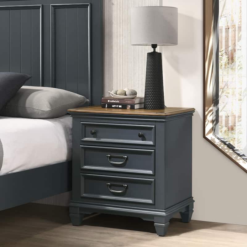 Roundhill Furniture Clelane Wood Bedroom Set with Bed, Dresser, Mirror, and Two Nightstands