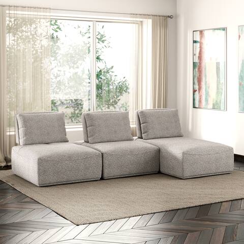 Brindisi 3Pc Upholstery Contemporary Seating Set - Chaise: 37 in W x 63 in D x 33 in H
