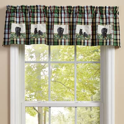 Park Designs Happy Trails Lined Bear Patch Valance 60in x 14in - 60" X 14"