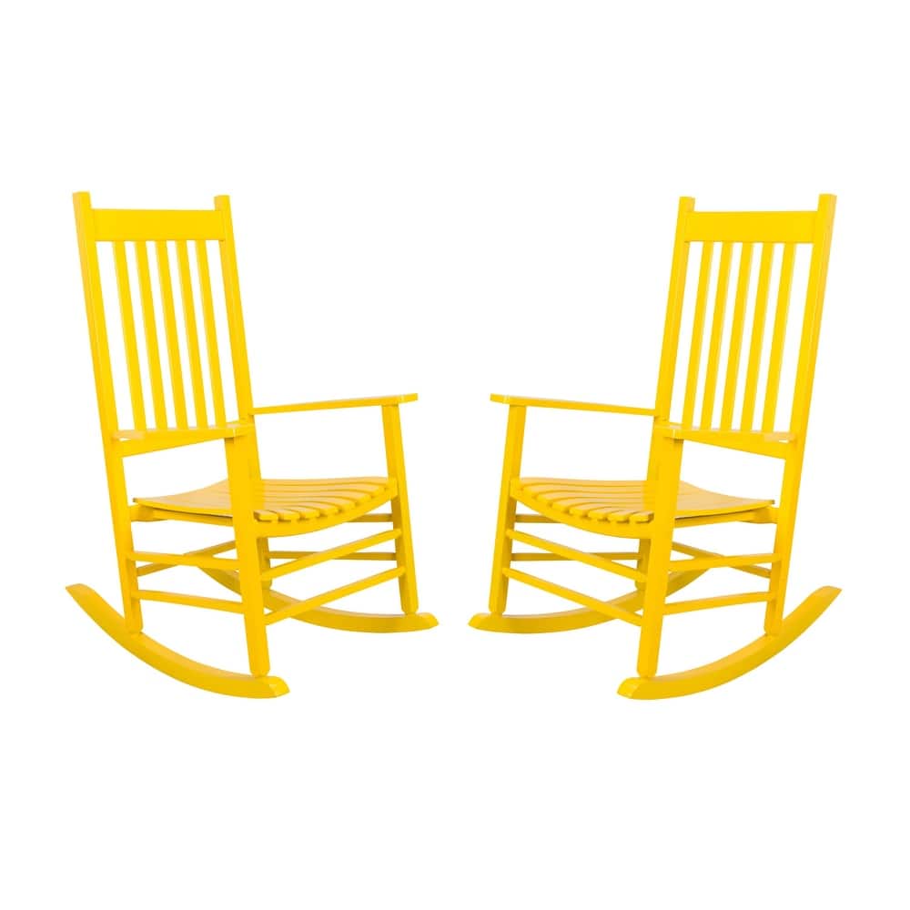 Heritage Solid Wood Outdoor Patio Rocking Chair Rocker (Set of 2)