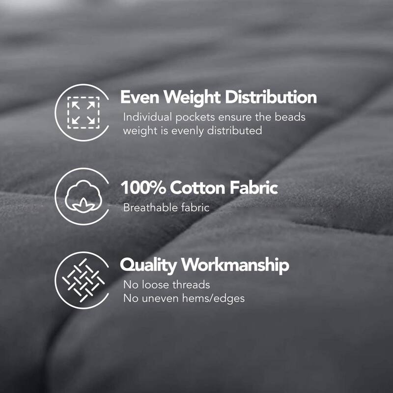 Deconovo 100 Cotton Shell Weighted Blanket with Glass Beads