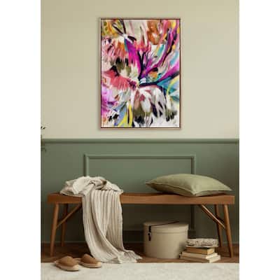 Kate and Laurel Sylvie Beaded Amaze Framed Canvas by Inkheart Designs