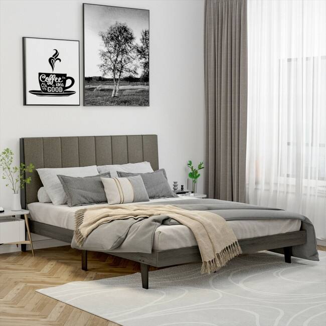 Upholstered Tufted Bed Frame without Mattress - Queen