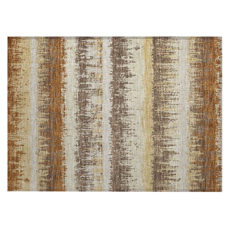 Machine Washable Indoor/ Outdoor Abstract Ombre Chantille Rug