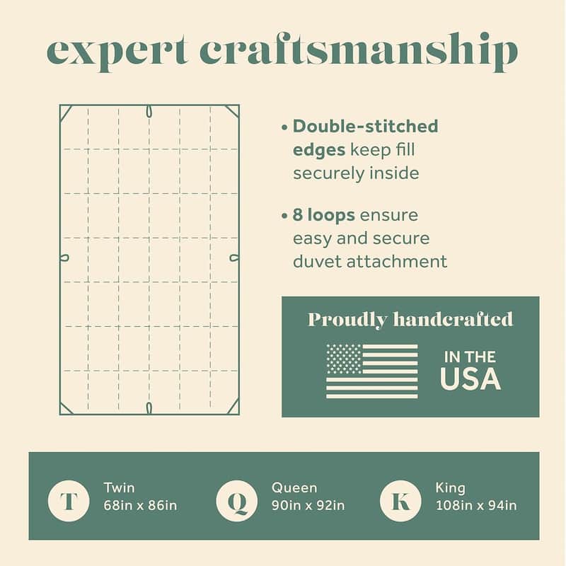 ComfyDown Down Feather Comforter - Made in USA, 100% Cotton Cover Hotel Luxury All-Season Washable Duvet Insert with Corner Tabs