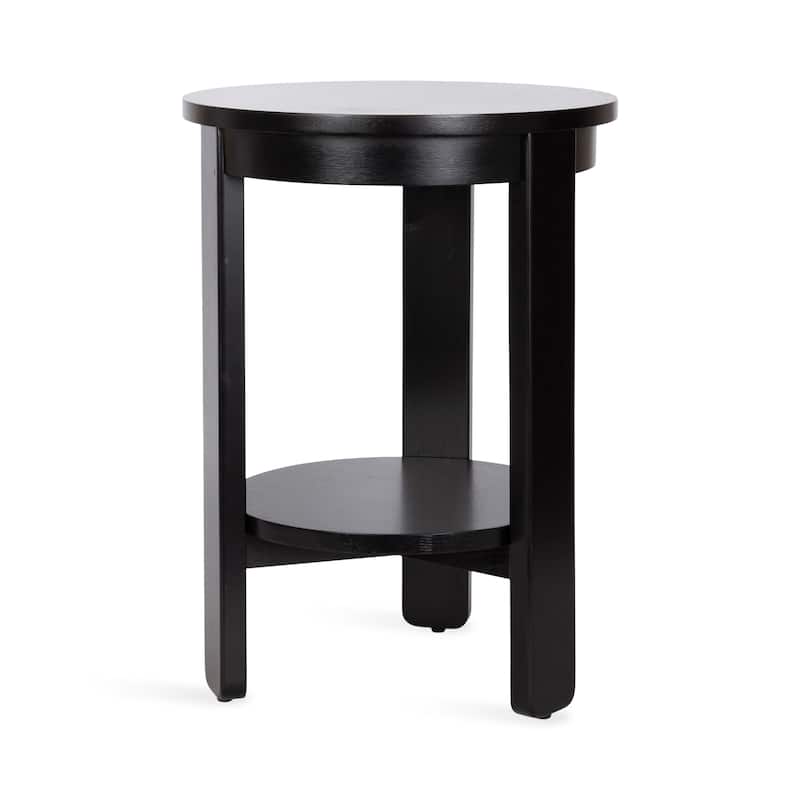 Kate and Laurel Foxford Round Wood Side Table - 16x16x23 - Black