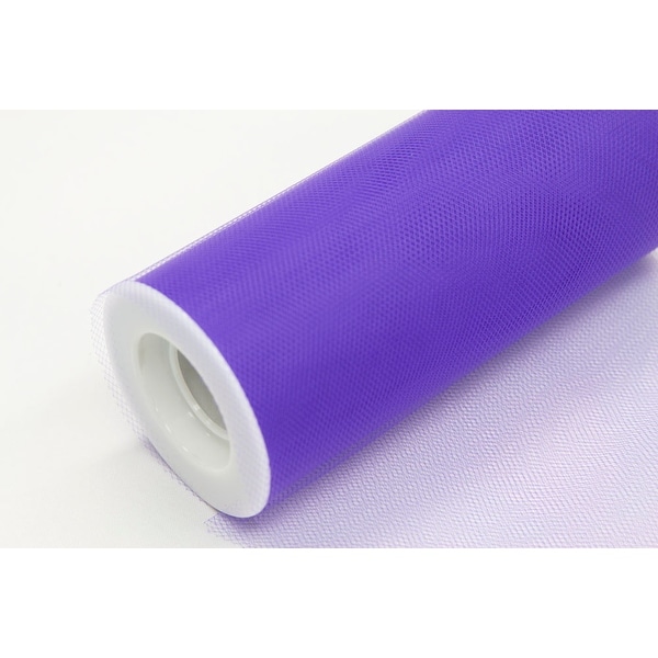 12 Pieces, Tulle 12" Roll 100% Polyester Approx. 12" wide x 25 yards - Purple