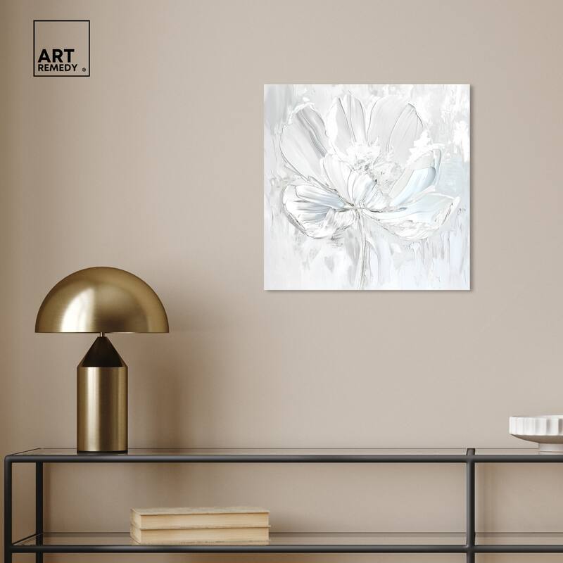 Art Remedy Off-White Magnolia II Floral Fine 1 Piece Canvas Wall Art