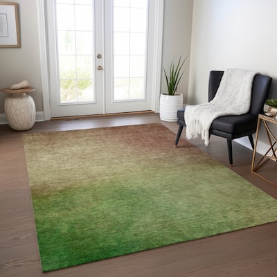 Machine Washable Indoor/ Outdoor Chantille Modern Ombre Rug