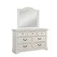Option Distressed Antique White Dresser and Mirror Combo