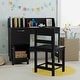 preview thumbnail 5 of 8, Gymax Kids Study Desk & Chair Set w/Chair 2 Storage Cabinets Drawer 4