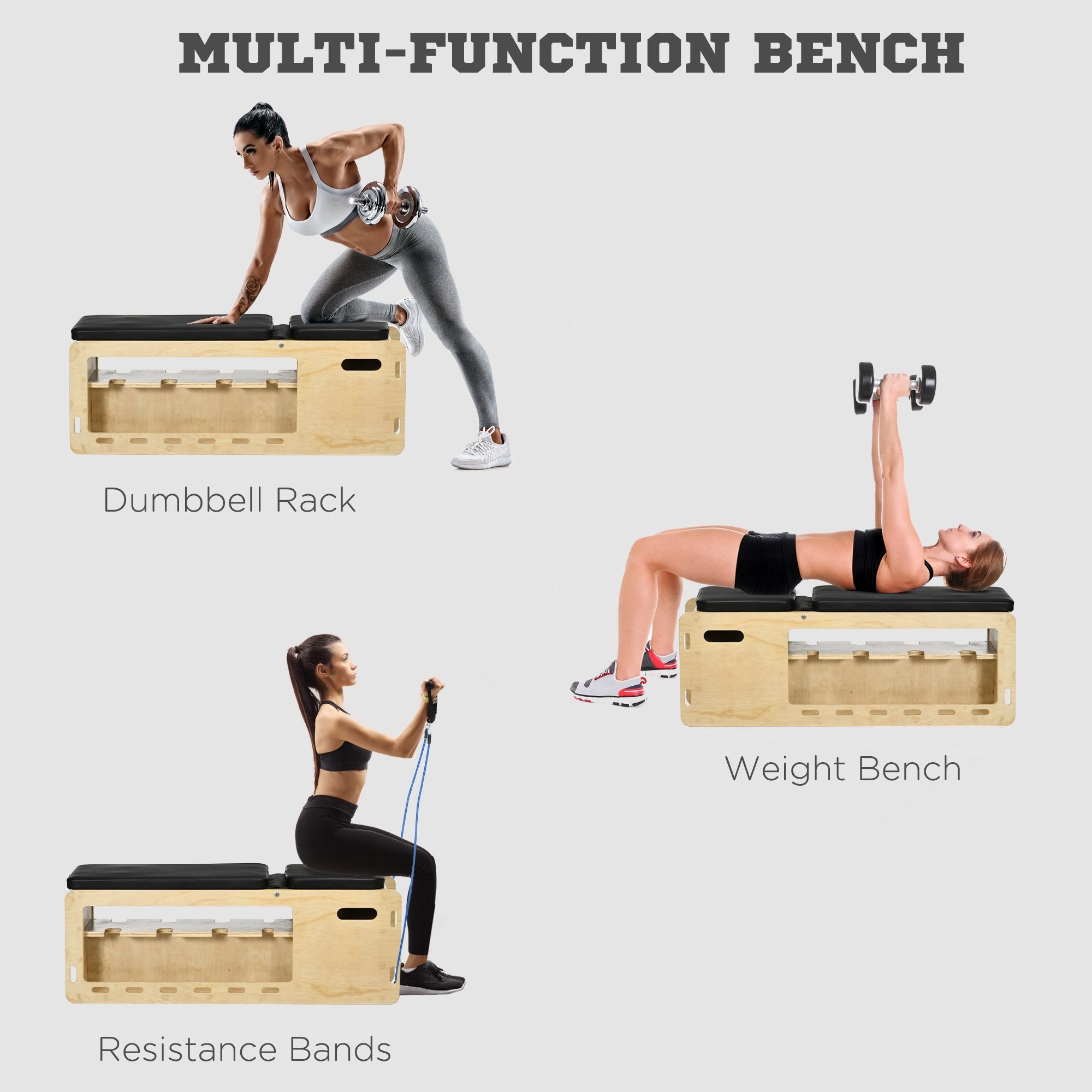 Soozier Adjustable Weight Bench with Rack for Dumbbells Storage Workout Bench Home Gym Storage Rack On Sale Bed Bath Beyond 37054375