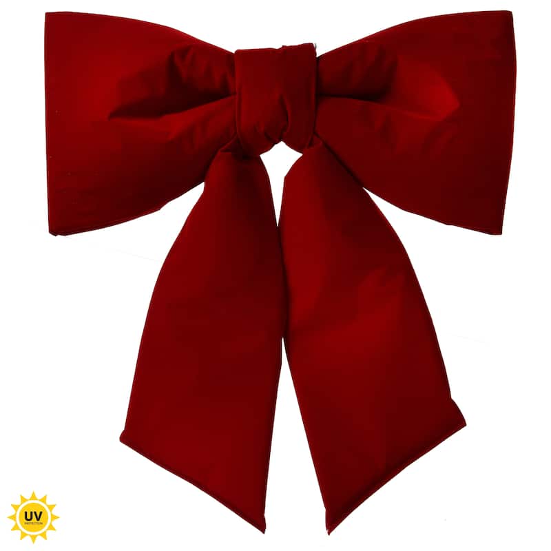 24" Wired Outdoor Padded Velvet Bow UV resistant