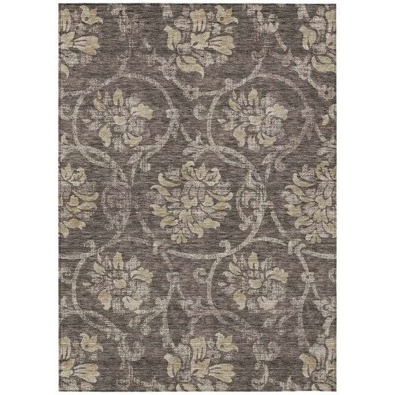 HomeRoots Floral Traditional Rectangle Outdoor Rug