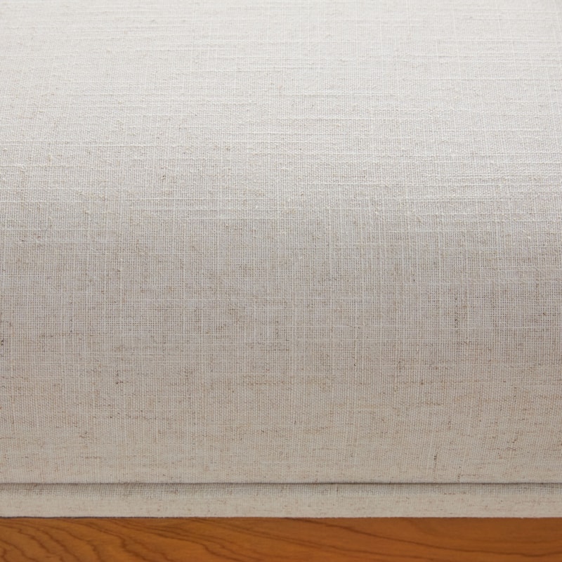 Walker Edison Modern Farmhouse Upholstered Linen Large Ottoman