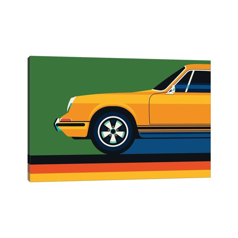 iCanvas "Orange Vintage Sports Car Side Front" by Bo Lundberg Canvas Print