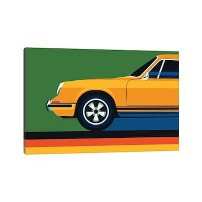 iCanvas "Orange Vintage Sports Car Side Front" by Bo Lundberg Canvas Print