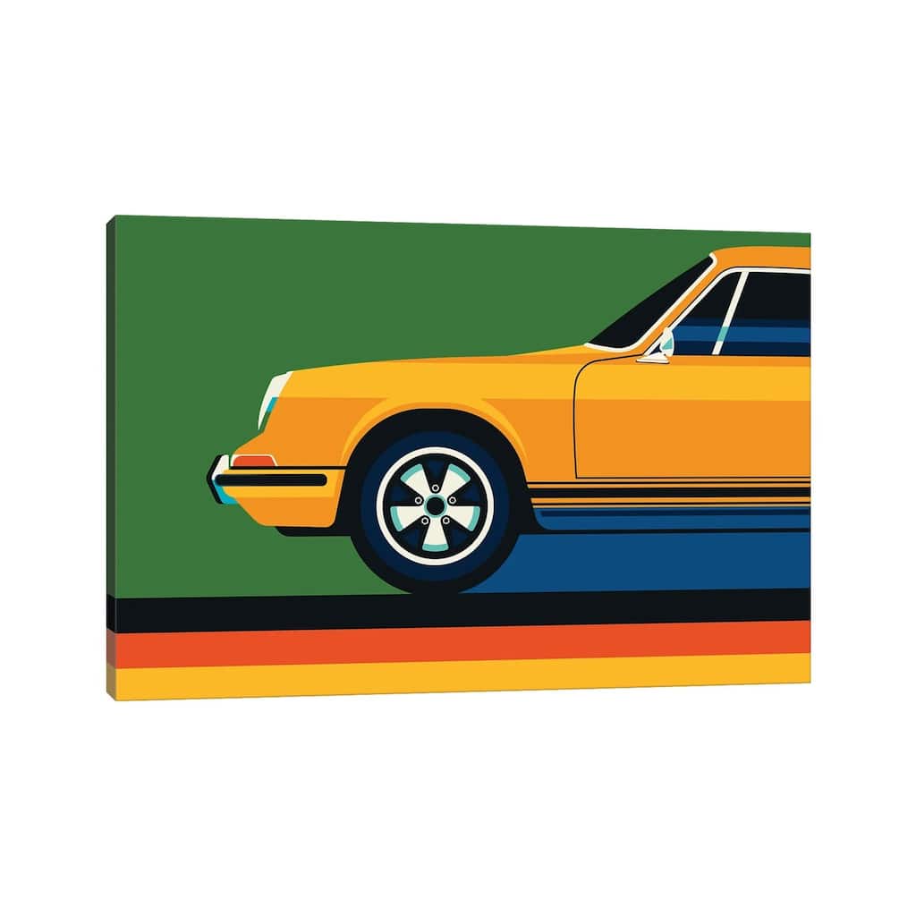 iCanvas "Orange Vintage Sports Car Side Front" by Bo Lundberg Canvas Print