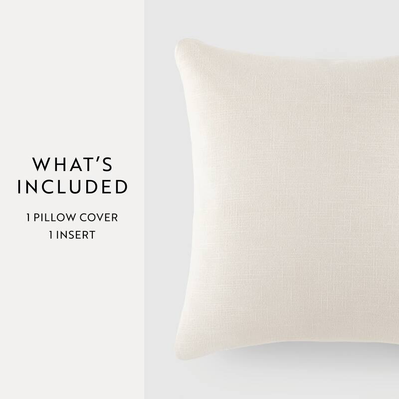 Washed and Distressed Cotton Decor Throw Pillow in Stone Washed