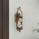 preview thumbnail 12 of 18, Bronze Metal Suspended Studded Fleur De Lis Wall Sconce with Scroll Details - 7 x 6 x 20