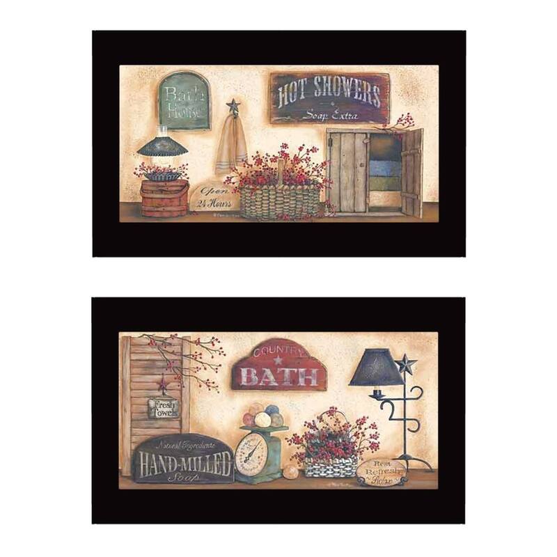 TrendyDecor4U Contemporary "Bath" 2-Piece Vignette by Pam Britton