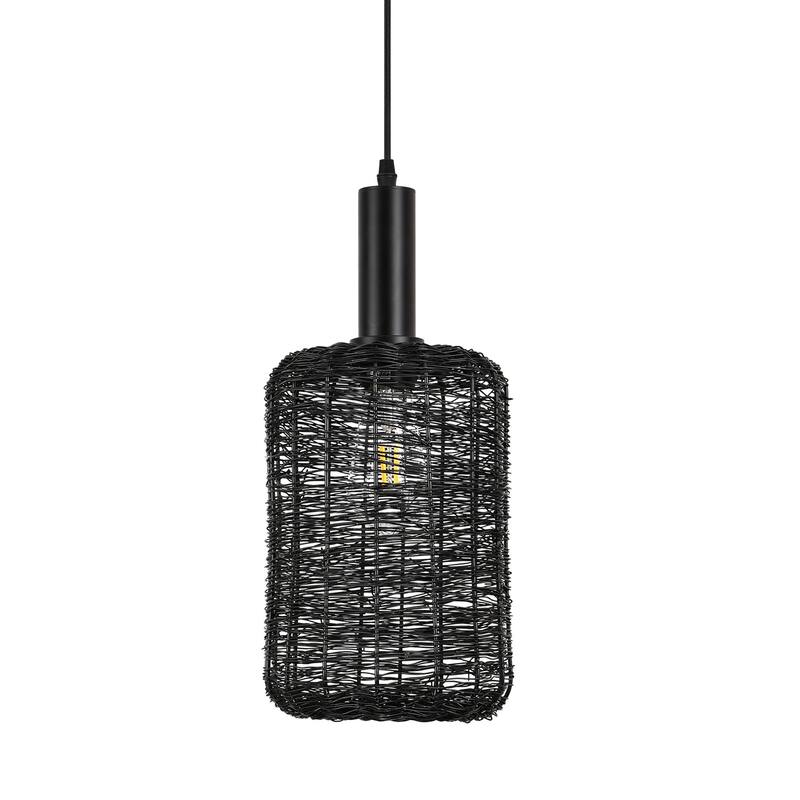 1-light Industrial Single Pendant - Matte Black