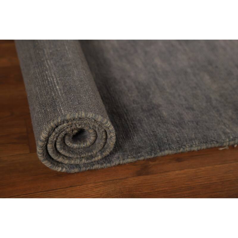Gray Gabbeh Modern Runner Rug Hand-Knotted Wool Carpet - 2'9"x 9'9"
