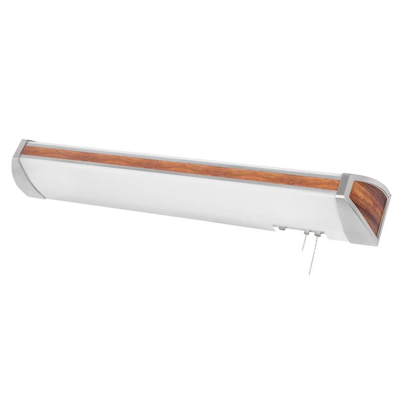 Ideal 52" Fluorescent Overbed Wall Light - 51.94"L x 6.25"Ext x 6.25"W x 5.38"H - 51.94"L x 6.25"Ext x 6.25"W x 5.38"H - Mahogany