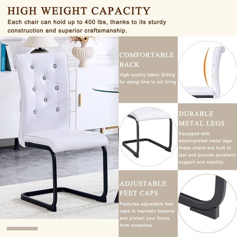 Dining Chair Side Chair Kitchen Chair Leisure Chair Lounge Chair White Black Office Chair Armless Chair with Metal Legs