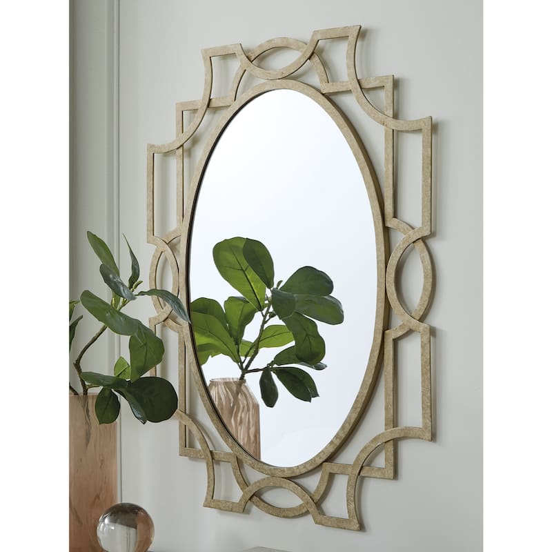 Signature Design by Ashley Fulkmore Antique Gold Accent Mirror - 30" W x 1" D x 40" H
