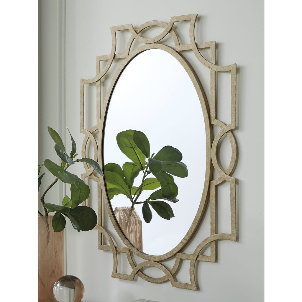 Signature Design by Ashley Fulkmore Antique Gold Accent Mirror - 30" W x 1" D x 40" H