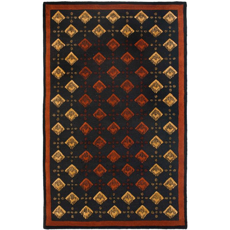 SAFAVIEH Handmade Soho Genesis N.Z. Wool Rug - 8' x 10' - Black - Runner/Rectangle