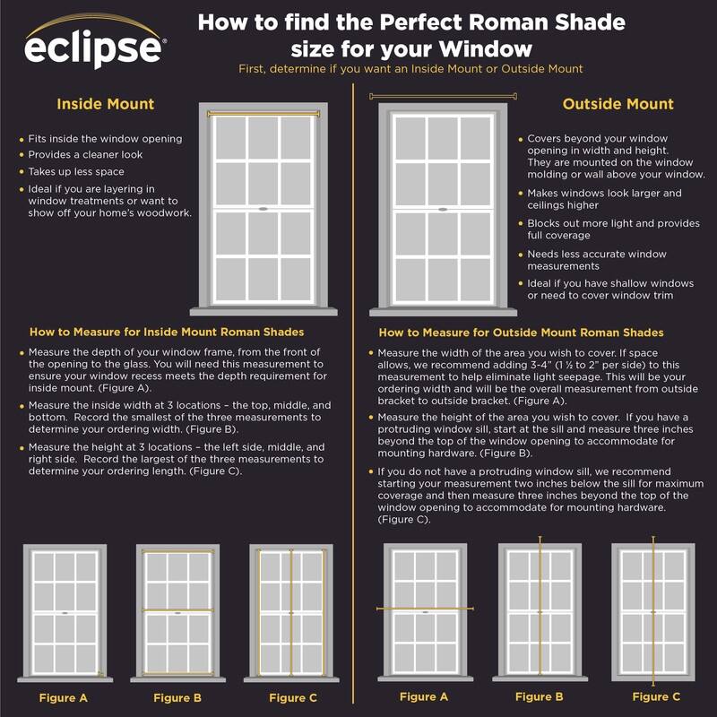 Eclipse Dillan Linen-Like Textured Solid 100% Total Blackout Cordless Roman Shade