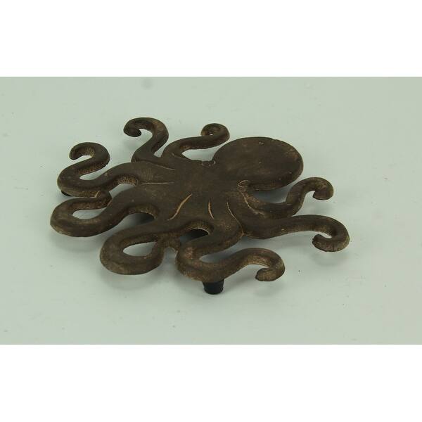 Shop Rustic Brown Cast Iron Decorative Octopus Trivet 0 5 X 7 25