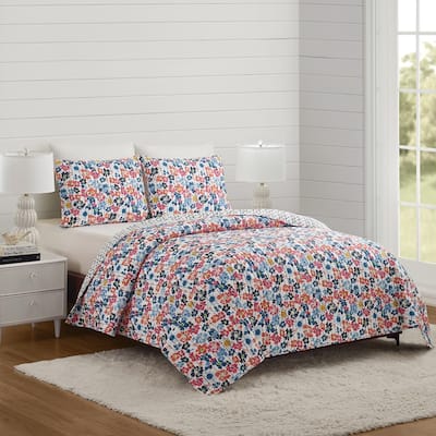 Blossom 100% Cotton Reversible Quilt Set