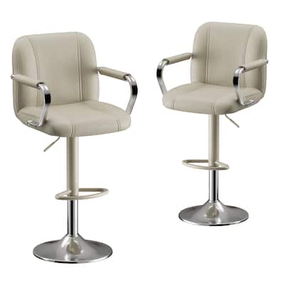 Swivel Bar Stools with Back Support - Adjustable Height Counter Stools for Kitchen Island & Home Bar