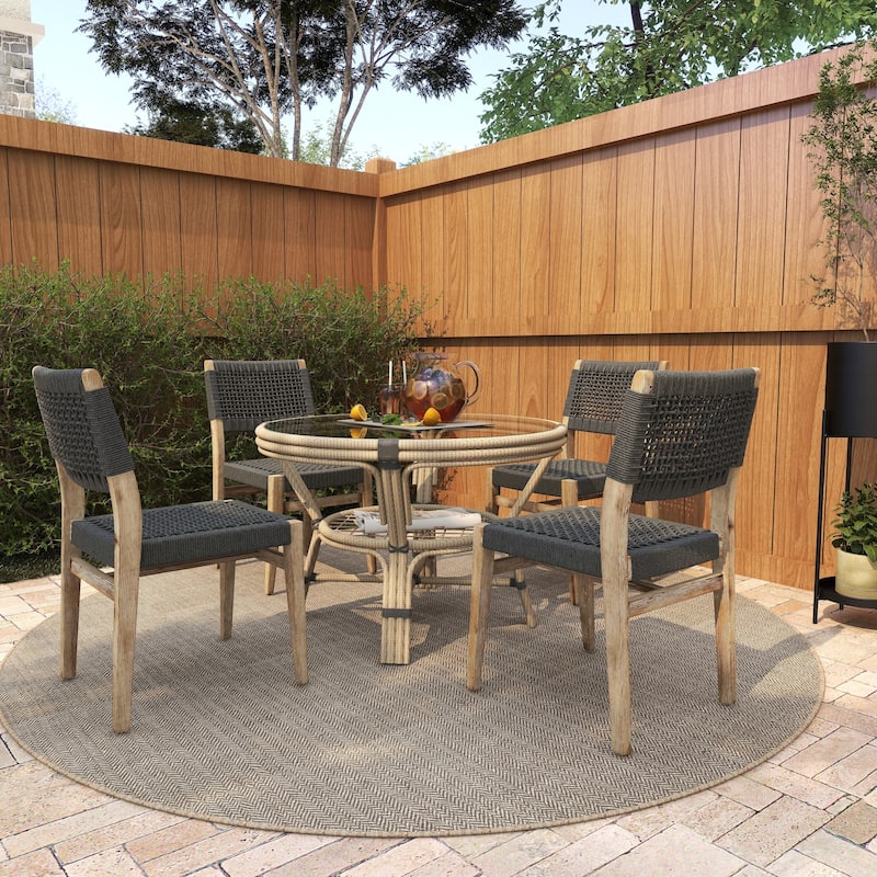 Dark Grey Wood Contemporary Outdoor Sofa or Chair