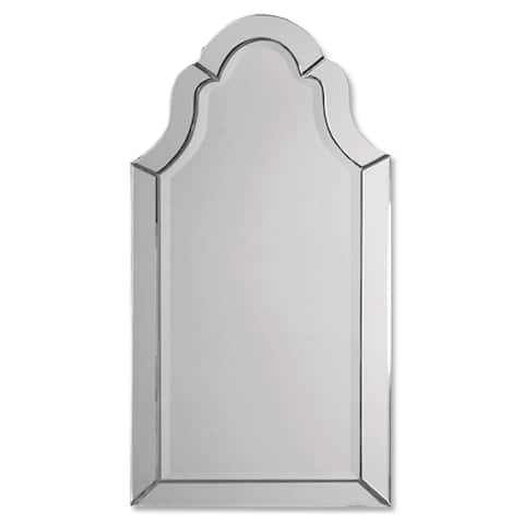 3.5' Elegant Unframed Beveled Arch Wall Mirror
