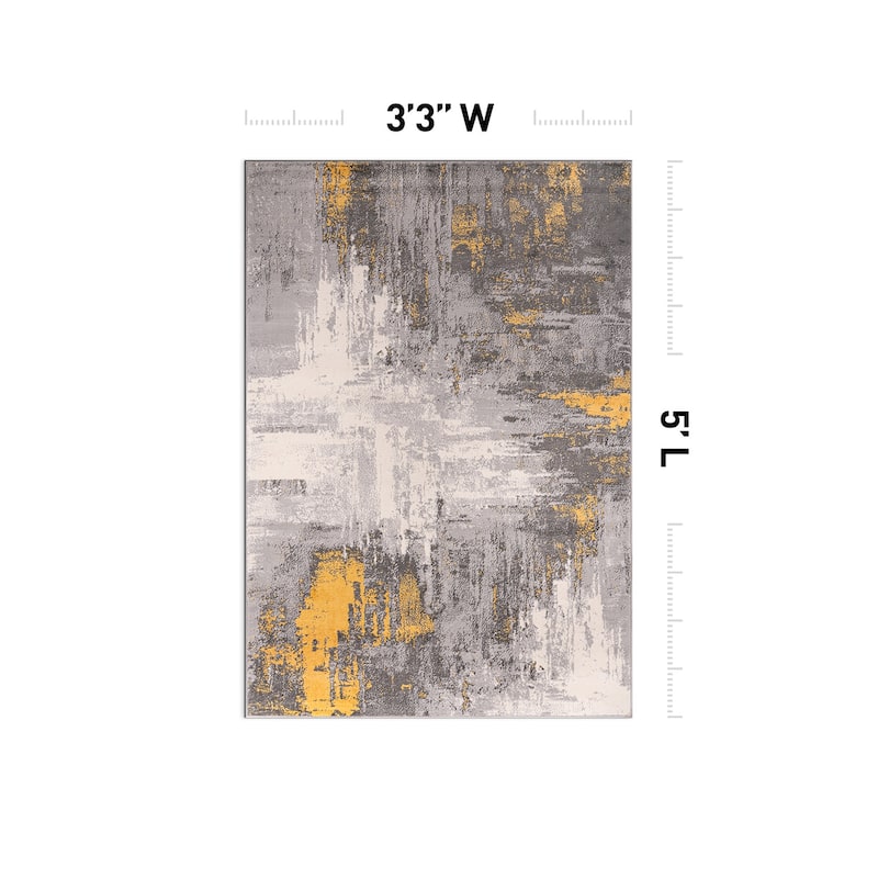 World Rug Gallery Bari Contemporary Abstract Art Area Rug
