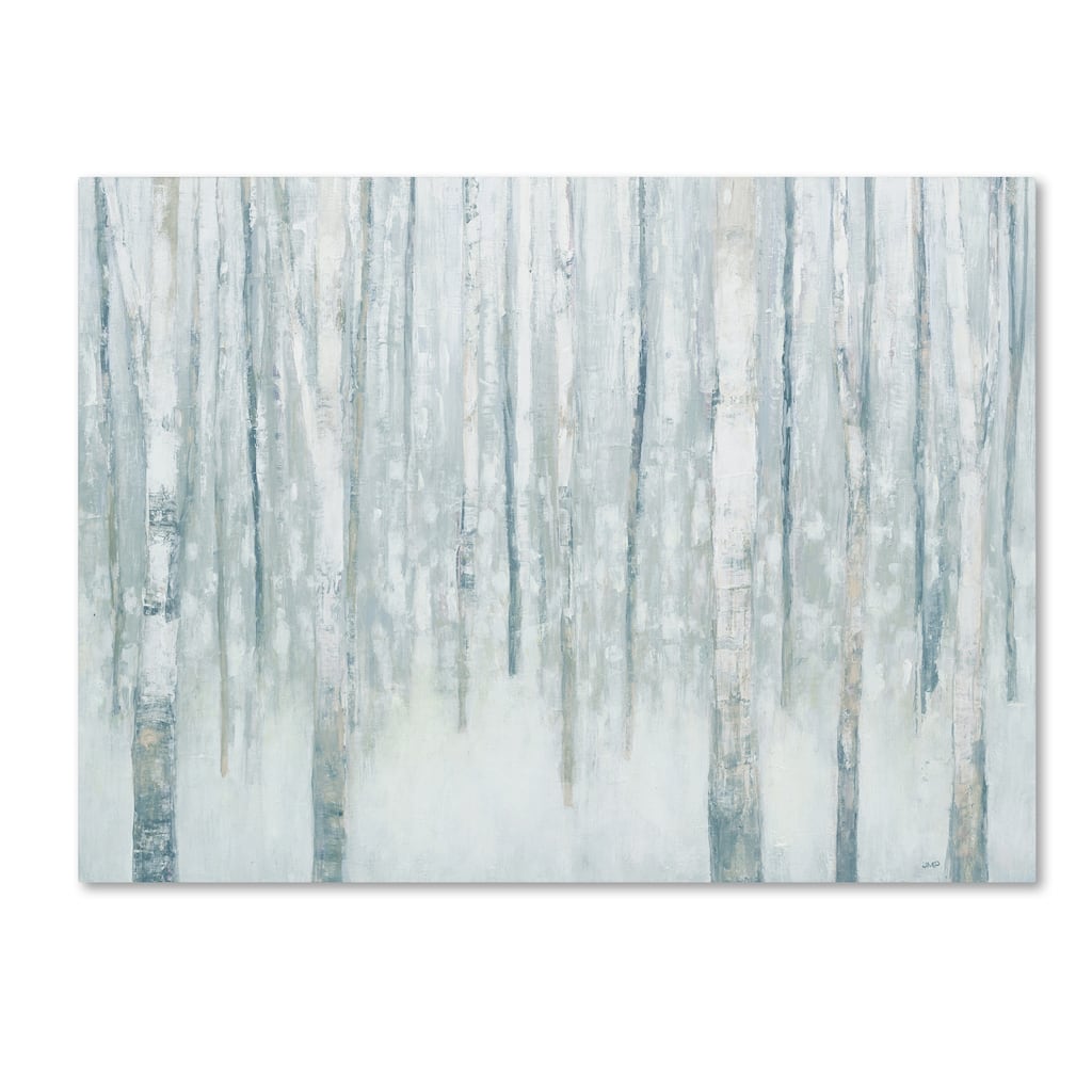 Julia Purinton 'Birches in Winter Blue Gray' Canvas Art