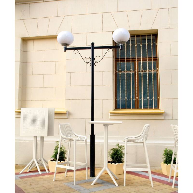 42.5" White Folding Square Outdoor Patio Bar Table