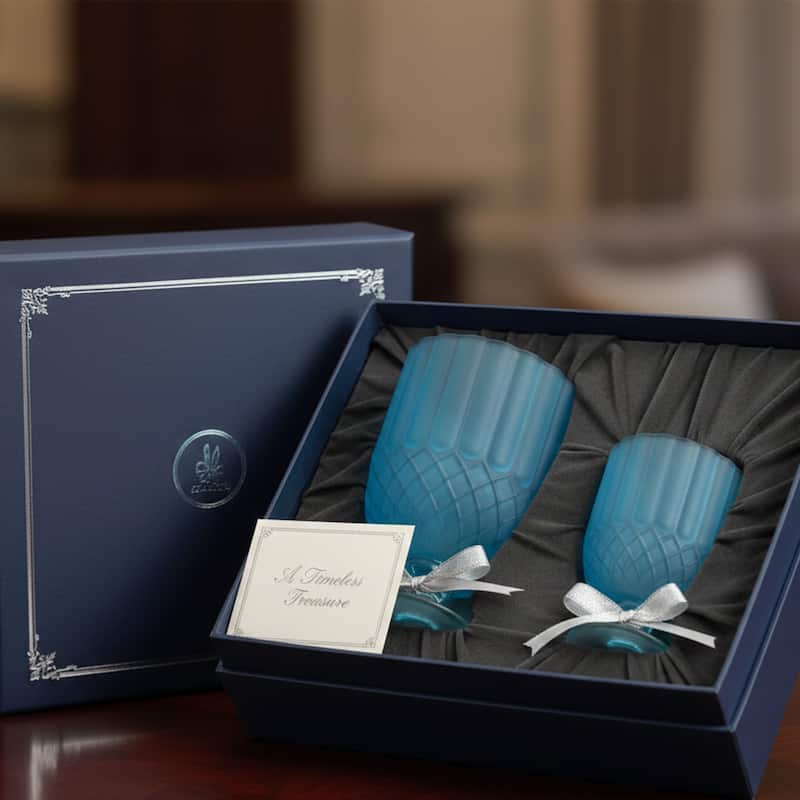 Aria Home Florine Colored Glass Goblet Table Vase Set Decor