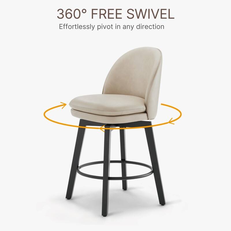 Spruce & Spring Madison Upholstered Swivel Counter Height Bar Stools