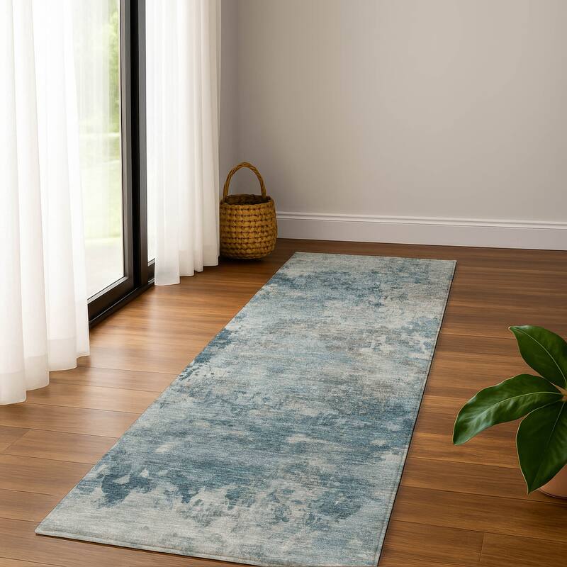 Premium Washable Super Soft Modern Casual Mayfield Rug - Teal - 2'3" x 7'6"