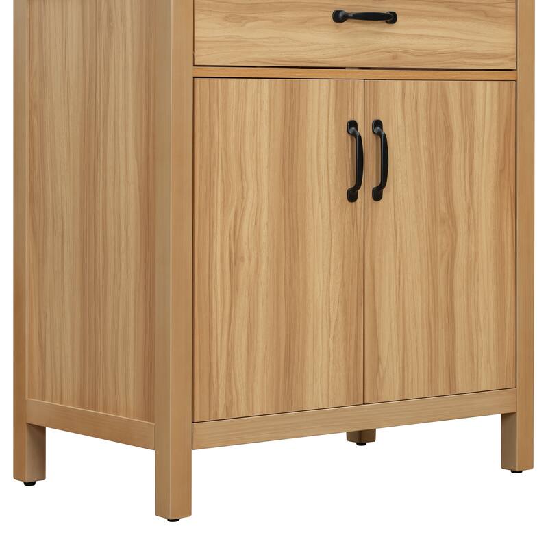GDFStudio - Barro Transitional Freestanding Bathroom Vanity Cabinet with Ceramic Sink, Adjustable Shelf & Soft Close Storages