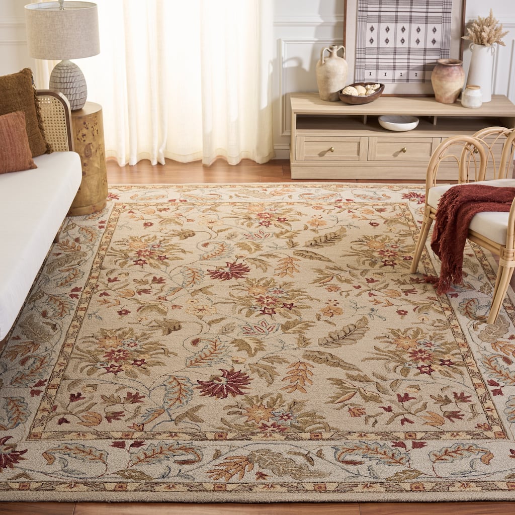 SAFAVIEH Handmade Chelsea Malda French Country Floral Wool Rug